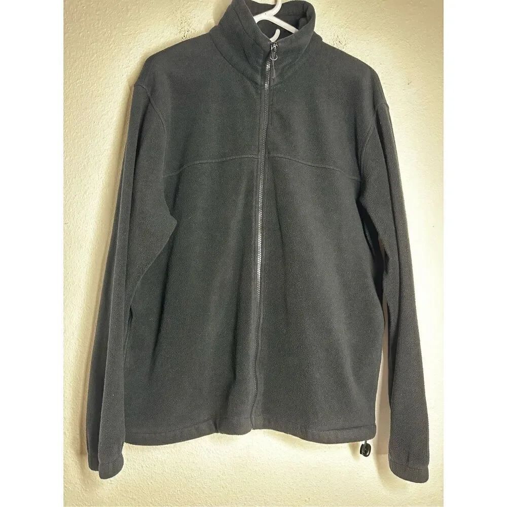 Landway Men’s Fleece Full Zip Packets Jacket Black Size L Unisex